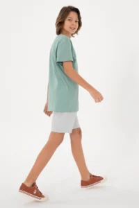 US Polo Assn. Boys' Water Green Crew Neck T-Shirt - Image 2