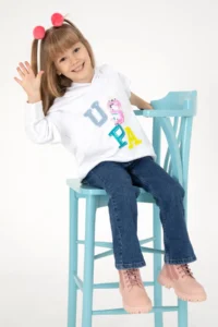 US Polo Assn. Girls' White Hooded Sweatshirt - Image 2