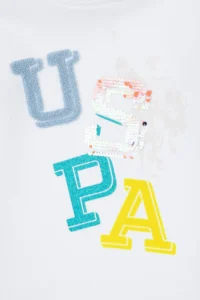 US Polo Assn. Girls' White Hooded Sweatshirt - Image 5