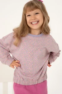 US Polo Assn. Girls' Lilac Crew Neck Sweatshirt - Image 2