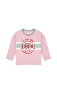 US Polo Assn. Girls' Pink Crew Neck Sweatshirt - Image 4
