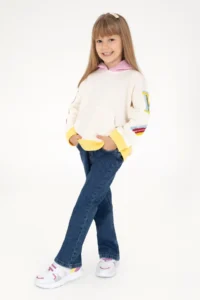 US Polo Assn. Girls' Cream Hooded Sweatshirt - Image 2