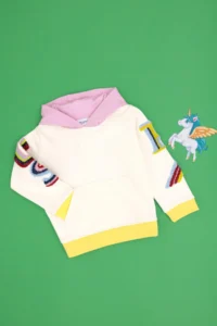 US Polo Assn. Girls' Cream Hooded Sweatshirt - Image 3