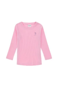 US Polo Assn. Girls' Pink Crew Neck Sweatshirt - Image 3