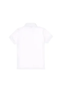 US Polo Assn. Girls' White Polo Shirt Collar Basic T-Shirt - Image 3