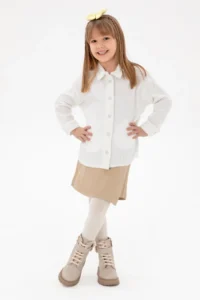 US Polo Assn. Girls' Cream Knitting Shirt - Image 2