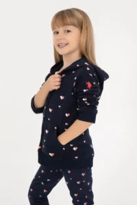 US Polo Assn. Girls' Navy Blue Hooded Sweatshirt