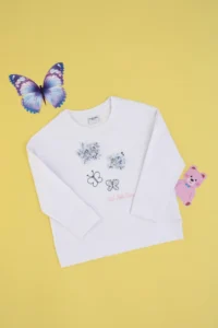 US Polo Assn. Girls' White Crew Neck Sweatshirt - Image 3