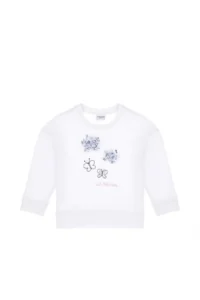 US Polo Assn. Girls' White Crew Neck Sweatshirt - Image 4
