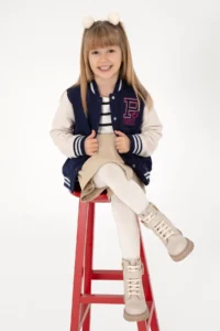 US Polo Assn. Girls' Navy Blue Bomber Jacket College Jacket