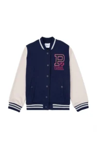 US Polo Assn. Girls' Navy Blue Bomber Jacket College Jacket - Image 3