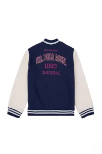 US Polo Assn. Girls' Navy Blue Bomber Jacket College Jacket - Image 4