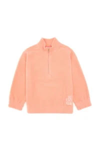 US Polo Assn. Girls' Salmon Half Zippered Fleece Sweatshirt - Image 3