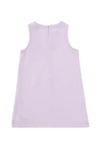 US Polo Assn. Girls' Lilac Crew Neck A-Form Weaving Dress - Image 5