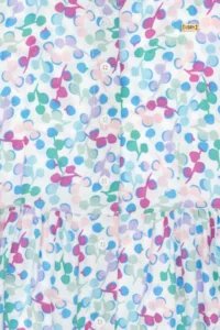 US Polo Assn. Girls' Mint Patterned Crepe Material Weaving Dress - Image 3