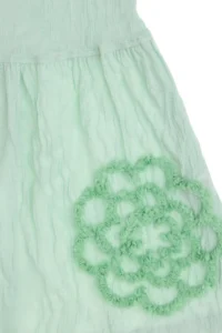 US Polo Assn. Girls' Water Green Weaving Dress - Image 3