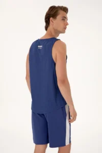 US Polo Assn. Men Regular Fit Light Navy Crew Neck Sleeveless T-Shirt - Image 5