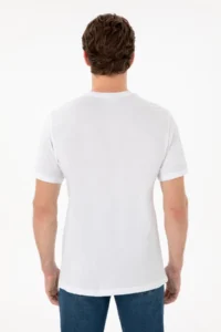 US Polo Assn. Men Regular Fit Crew Neck Printed White T-Shirt - Image 5