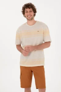 US Polo Shirt Assn. Men comfort Fit Crew Neck Orange T-Shirt - Image 3