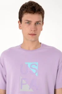 US Polo Assn. Men comfort Fit Lilac Crew Neck T-Shirt - Image 2