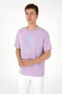 US Polo Assn. Men comfort Fit Lilac Crew Neck T-Shirt - Image 3