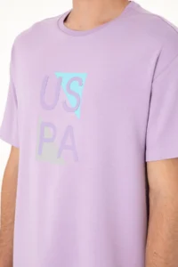 US Polo Assn. Men comfort Fit Lilac Crew Neck T-Shirt - Image 7