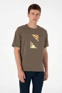 US Polo Assn. Men comfort Fit Crew Neck Mink T-Shirt