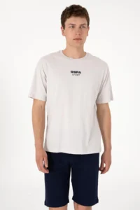 US Polo Assn. Men comfort Fit Crew Neck Light Gray T-Shirt