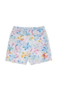 US Polo Assn. Girls' White Floral Patterned Relax Fit Knitting Shorts - Image 2