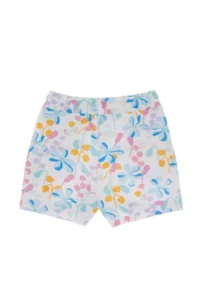 US Polo Assn. Girls' White Floral Patterned Relax Fit Knitting Shorts - Image 3