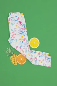 US Polo Assn. Girls' White Floral Patterned Sweatpants