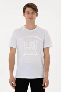 US Polo Assn. Men Regular Fit Crew Neck White T-Shirt
