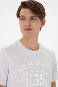 US Polo Assn. Men Regular Fit Crew Neck White T-Shirt - Image 2