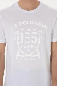 US Polo Assn. Men Regular Fit Crew Neck White T-Shirt - Image 6