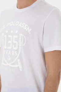 US Polo Assn. Men Regular Fit Crew Neck White T-Shirt - Image 7