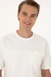 US Polo Assn. Men comfort Fit Cream Crew Neck T-Shirt - Image 2