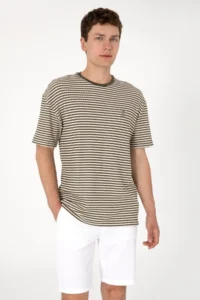 US Polo Assn. Men comfort Fit Crew Neck Mink Knitting Patterned T-Shirt - Image 3