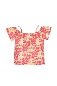 US Polo Shirt Assn. Girls' Orange Strap Detailed T-Shirt - Image 4