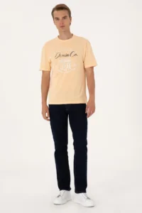 US Polo Shirt Assn. Men comfort Fit Orange Crew Neck T-Shirt - Image 4