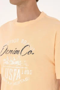 US Polo Shirt Assn. Men comfort Fit Orange Crew Neck T-Shirt - Image 7