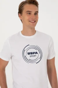 US Polo Assn. Men Regular Fit Crew Neck White T-Shirt - Image 2