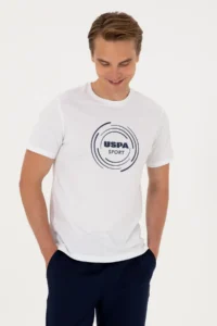 US Polo Assn. Men Regular Fit Crew Neck White T-Shirt - Image 3
