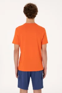 US Polo Assn. Men Regular Fit Crew Neck Pomegranate T-Shirt - Image 5