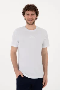 US Polo Assn. Men Regular Fit Crew Neck White T-Shirt - Image 3