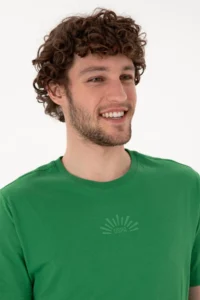 US Polo Assn. Men Regular Fit Crew Neck Green T-Shirt - Image 2