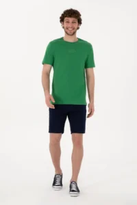 US Polo Assn. Men Regular Fit Crew Neck Green T-Shirt - Image 4