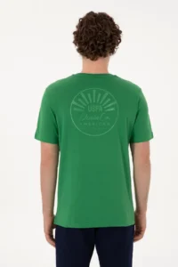 US Polo Assn. Men Regular Fit Crew Neck Green T-Shirt - Image 5