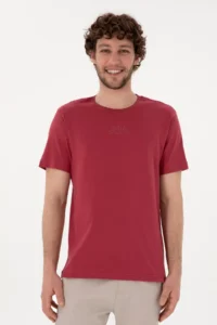 US Polo Assn. Men Regular Fit Crew Neck Cherry T-Shirt