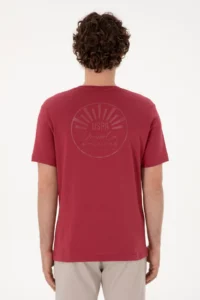 US Polo Assn. Men Regular Fit Crew Neck Cherry T-Shirt - Image 5