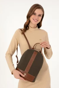 US Polo Assn. Women Khaki Kanvas Backpack